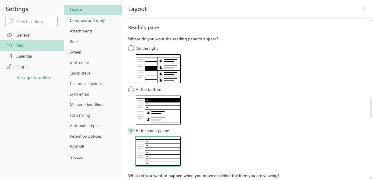 reading pane