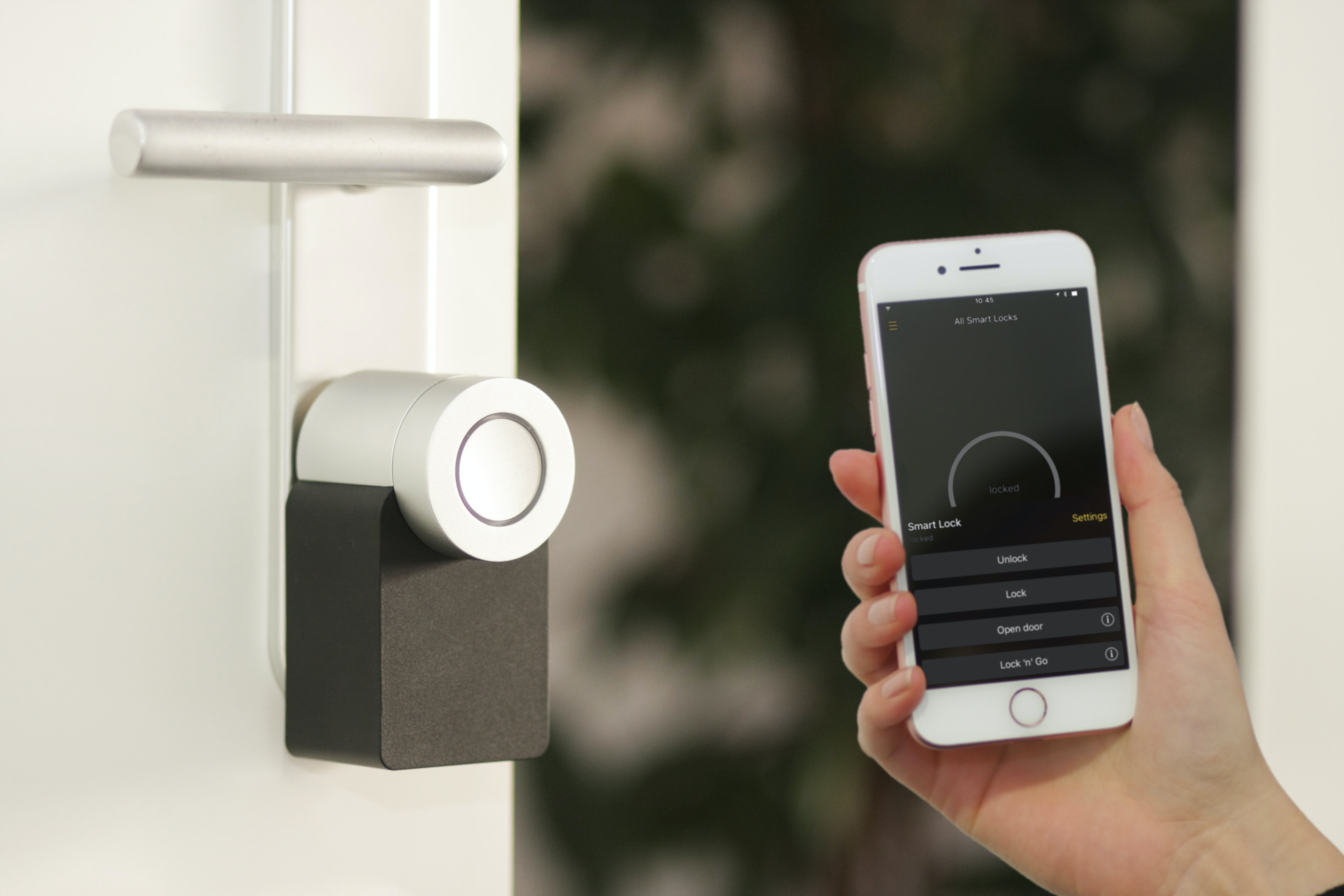 iPhone near smart door lock