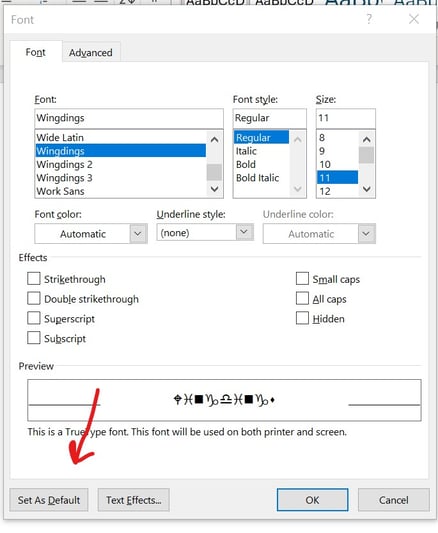 set as default