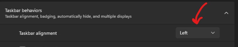 taskbar alighnment